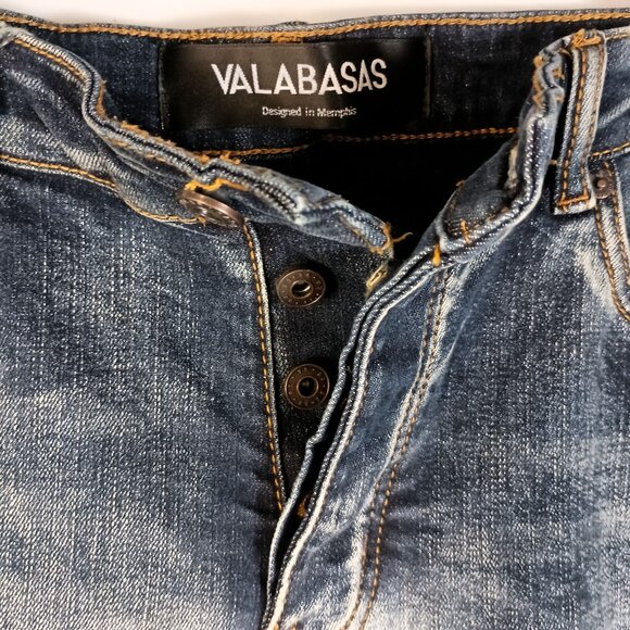Valabasas Mr. Flex Stacked Denim Jeans Men 34x32 Slim Fit Button Fly Excellent - Picture 6 of 9